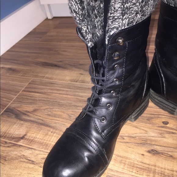 Black Combat Boots - Picture 2 of 4